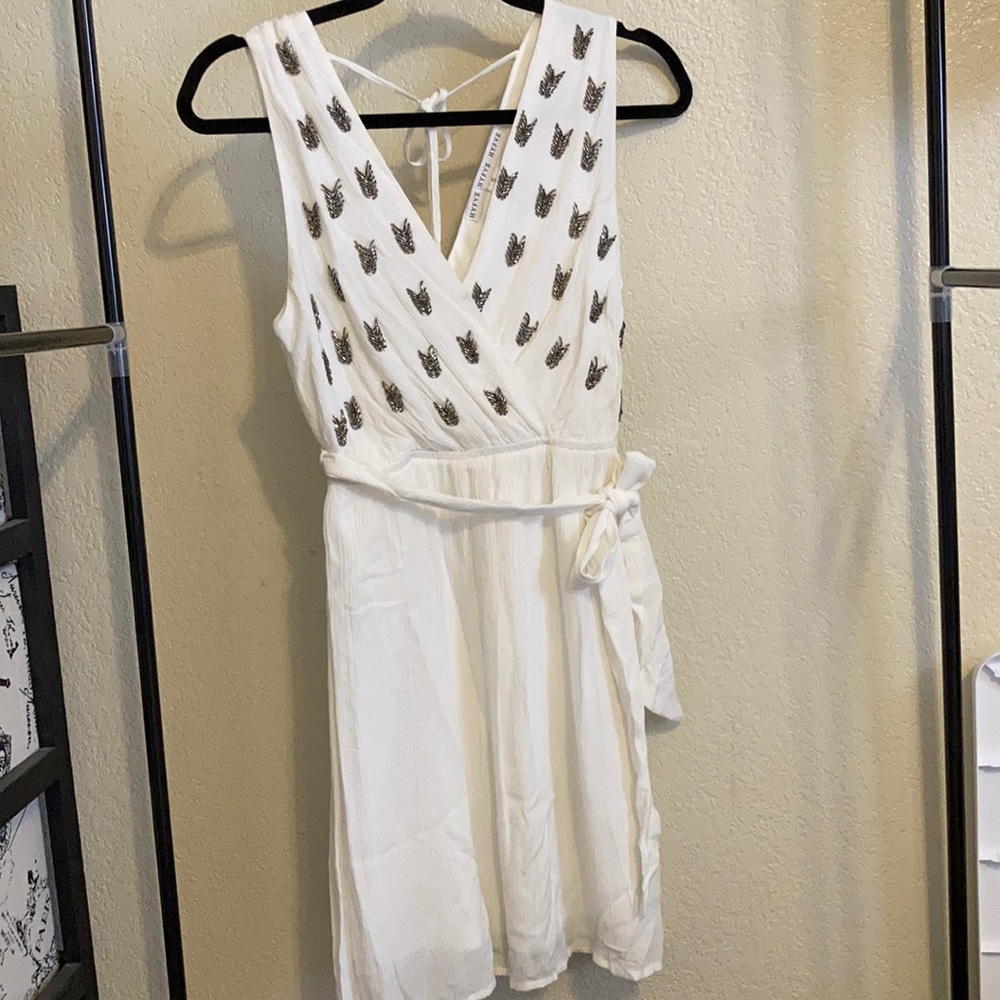 White Dress with Pewter Beads